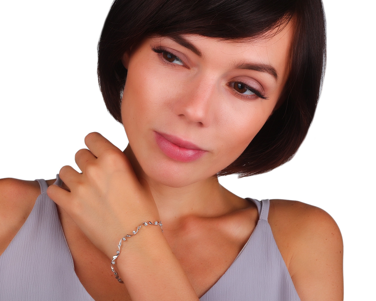 Изящный золотой браслет с бриллиантами 0.35ct