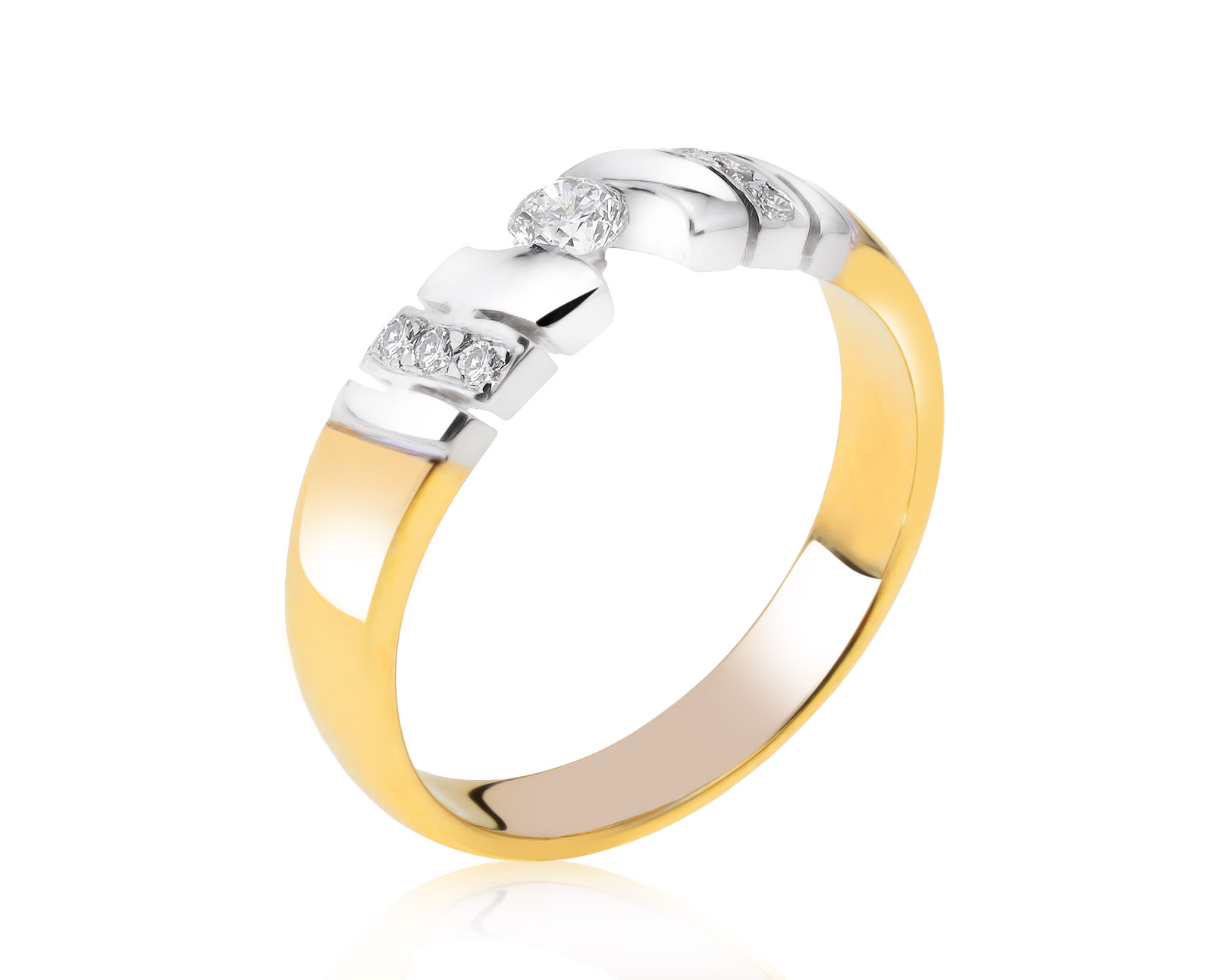 Элегантное золотое кольцо с бриллиантами 0.15ct 300921/2 Элегантное золотое кольцо с бриллиантами 0.15ct 300921/2