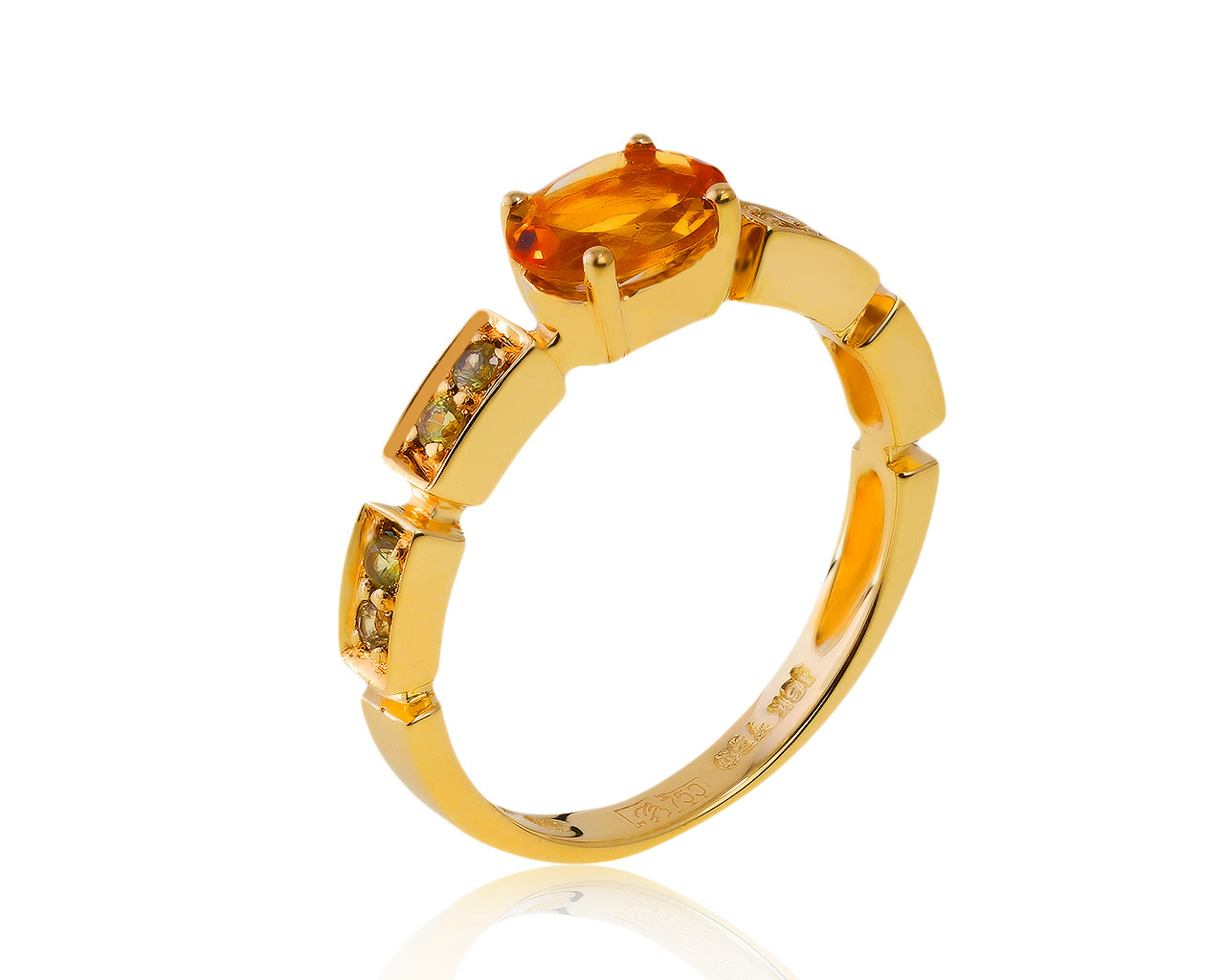 Волшебное золотое кольцо с цитрином 0.65ct