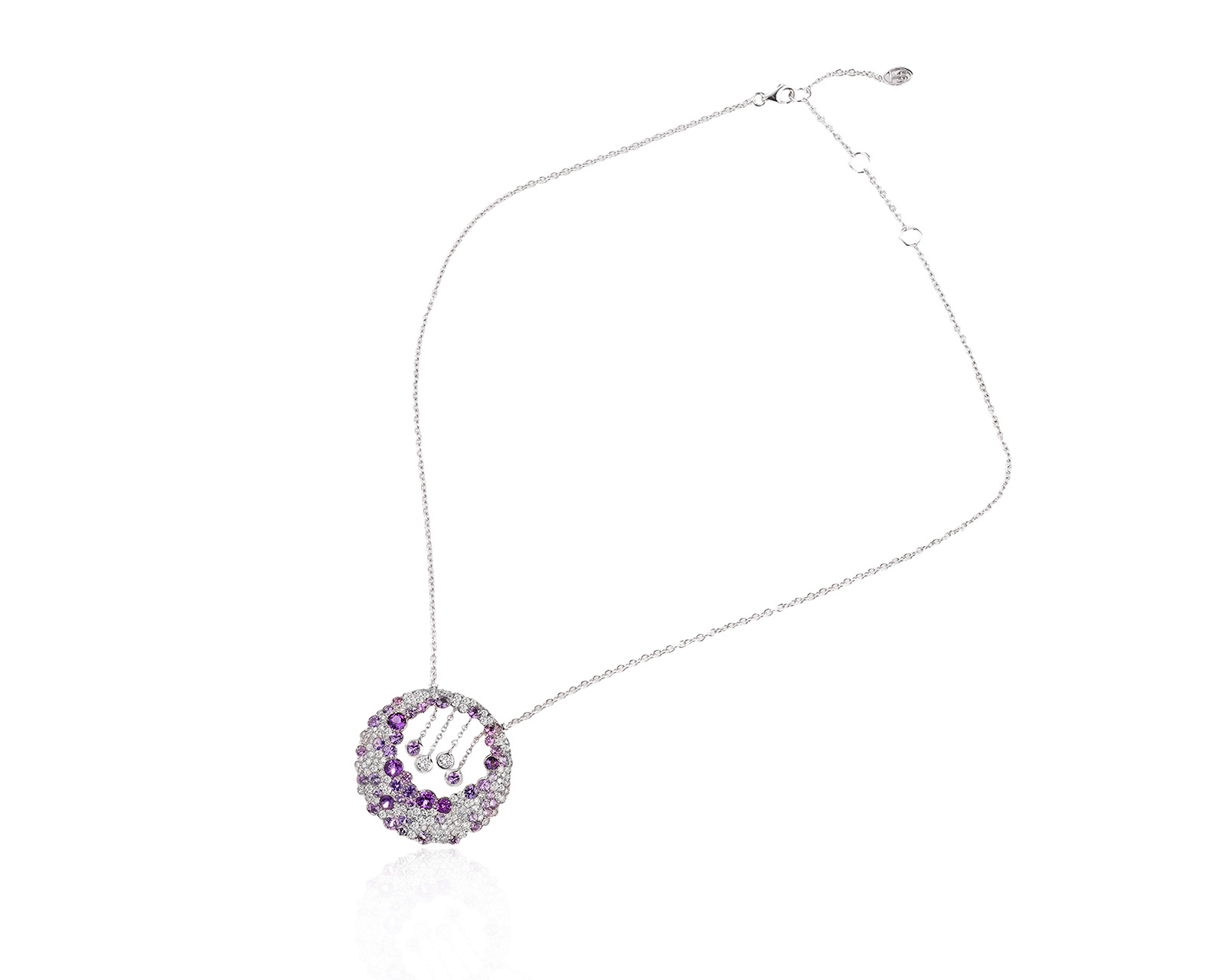Оригинальное золотое колье с сапфирами 1.70ct и аметистами 0.80ct Stefan Hafner