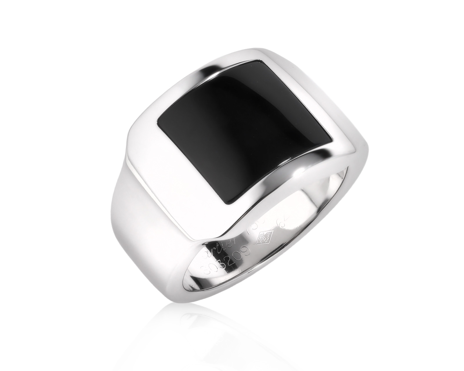 Оригинальное золотое кольцо с черным ониксом 4.25ct Cartier Santos 130326/4