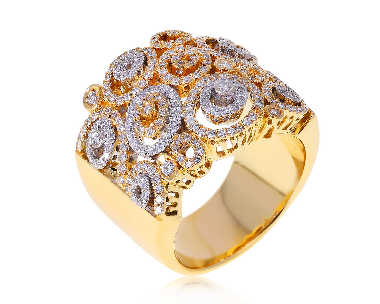 Оригинальное золотое кольцо с бриллиантами 1.22ct Ponte Vecchio