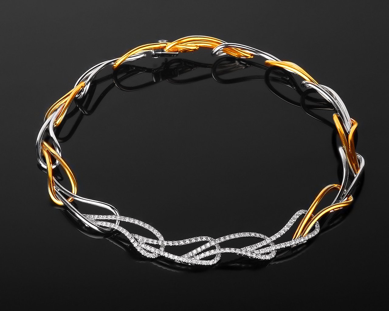 Итальянское золотое колье с бриллиантами 2.20ct Bibigi