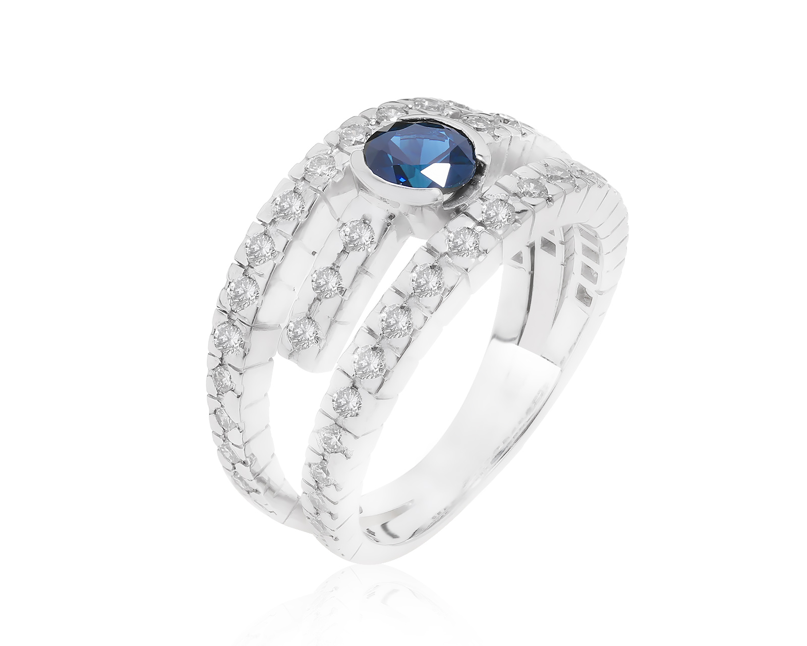 Престижное золотое кольцо с сапфиром 0.62ct 040322/5 Престижное золотое кольцо с сапфиром 0.62ct 040322/5