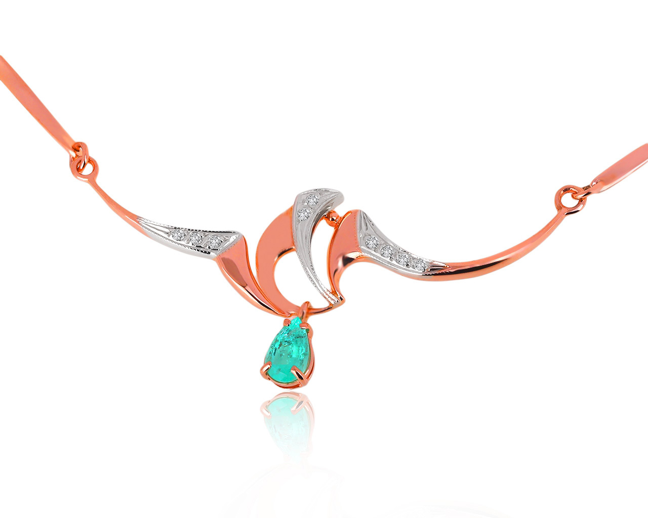 Притягательное золотое колье с изумрудом 0.77ct 130320/1