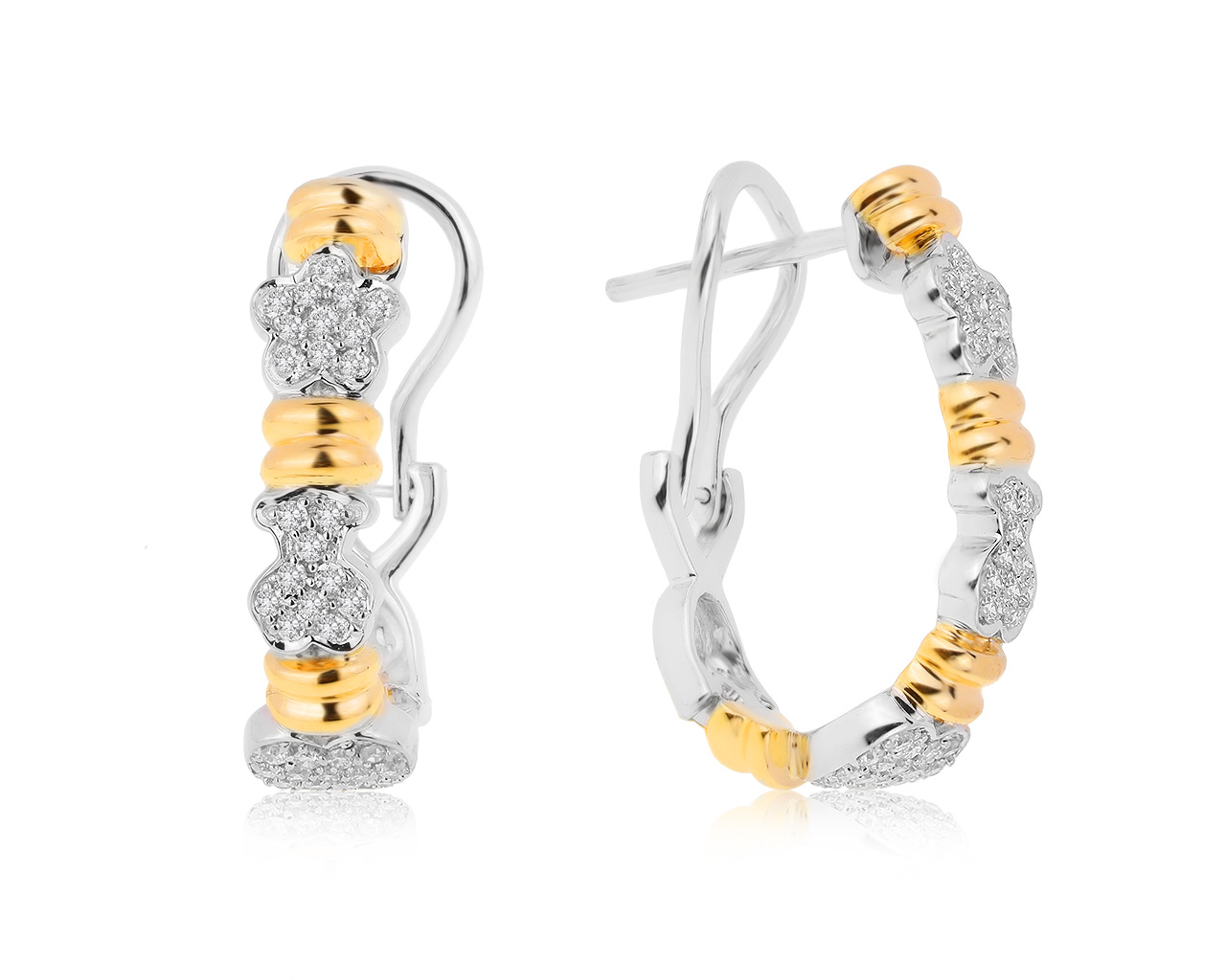 Оригинальные золотые серьги с бриллиантами 0.45ct Tous
