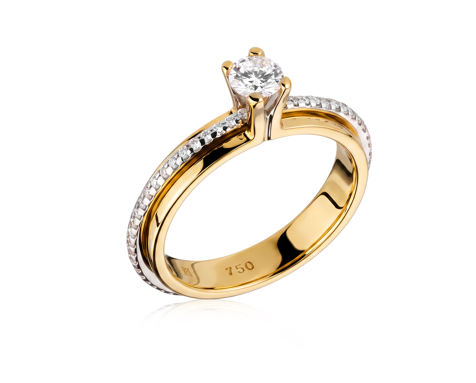 Золотое кольцо с бриллиантами 0.50ct 300426/2