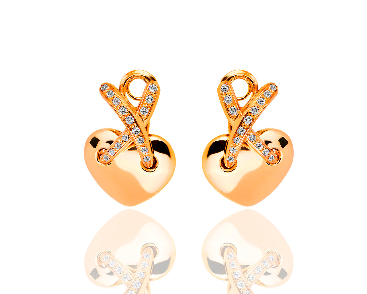 Модные золотые серьги с бриллиантами 0.55ct Chaumet Liens 130519/9