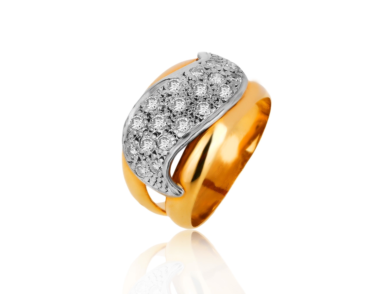 Винтажное золотое кольцо с бриллиантами 0.60ct СССР