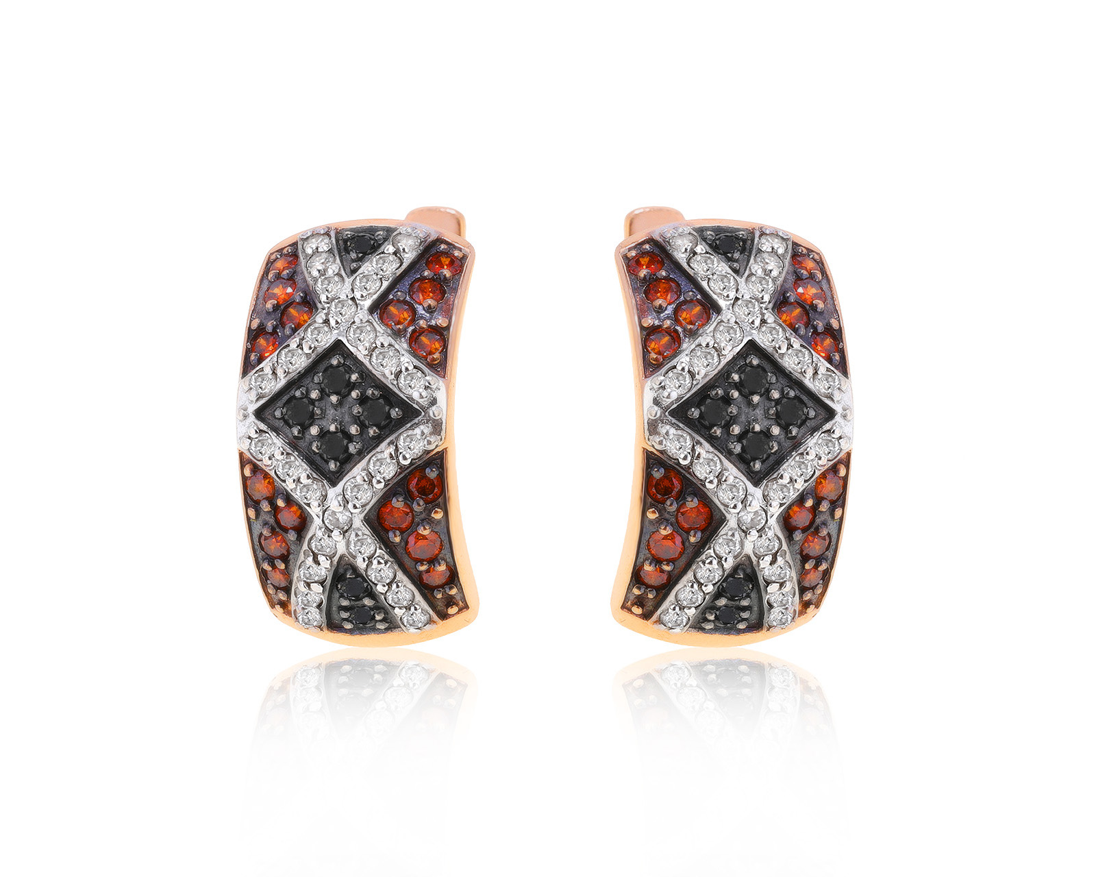 Прекрасные золотые серьги с бриллиантами 0.51ct