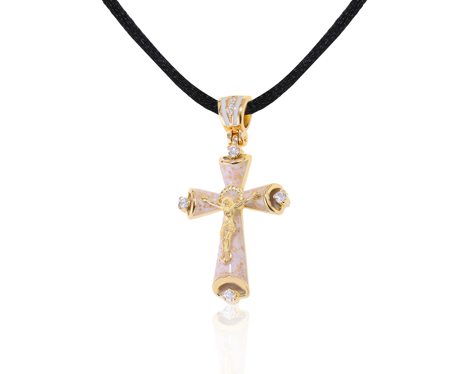 Изысканный золотой кулон с бриллиантами 0.13ct 130522/2