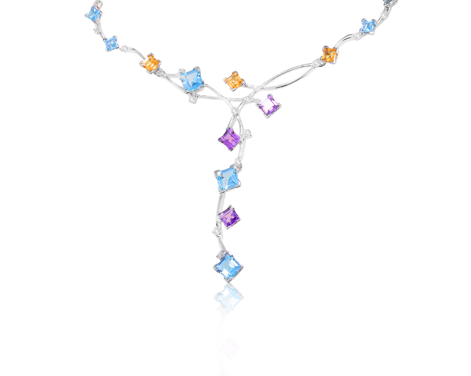 Прелестное золотое колье с цветными камнями 4.94ct 281022/5