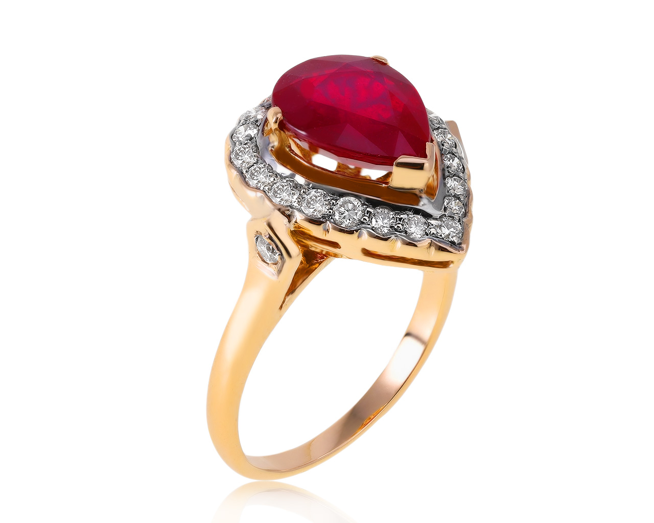 Притягательное золотое кольцо с рубином 4.17ct 291120/8