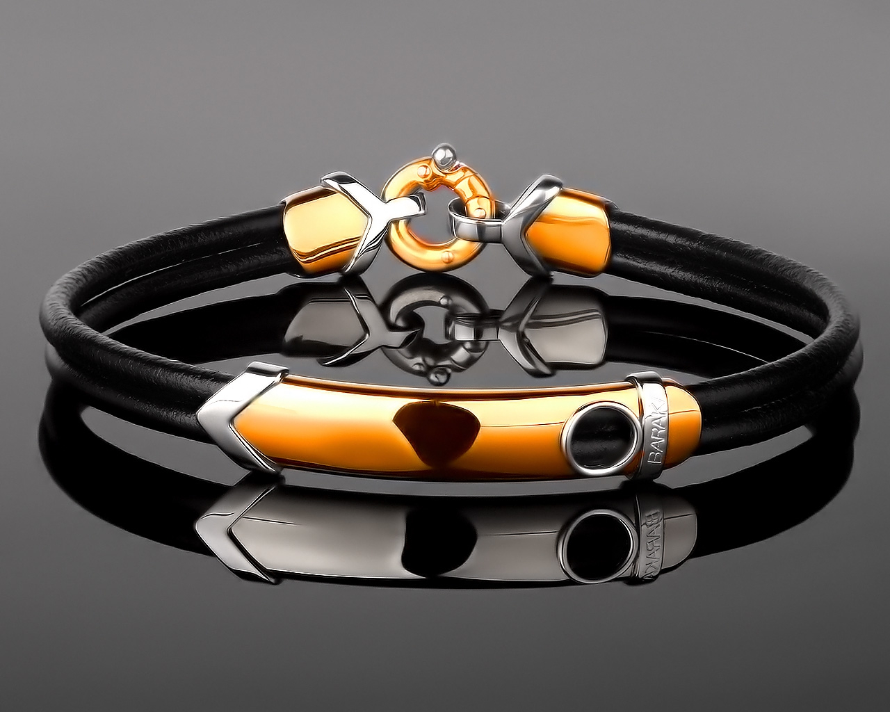 Солидный золотой браслет Baraka