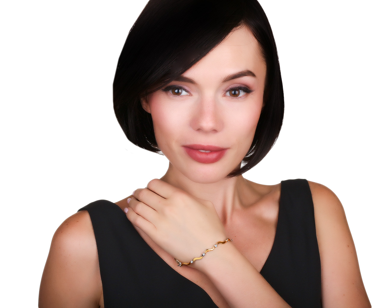 Престижный золотой браслет с бриллиантами 0.30ct