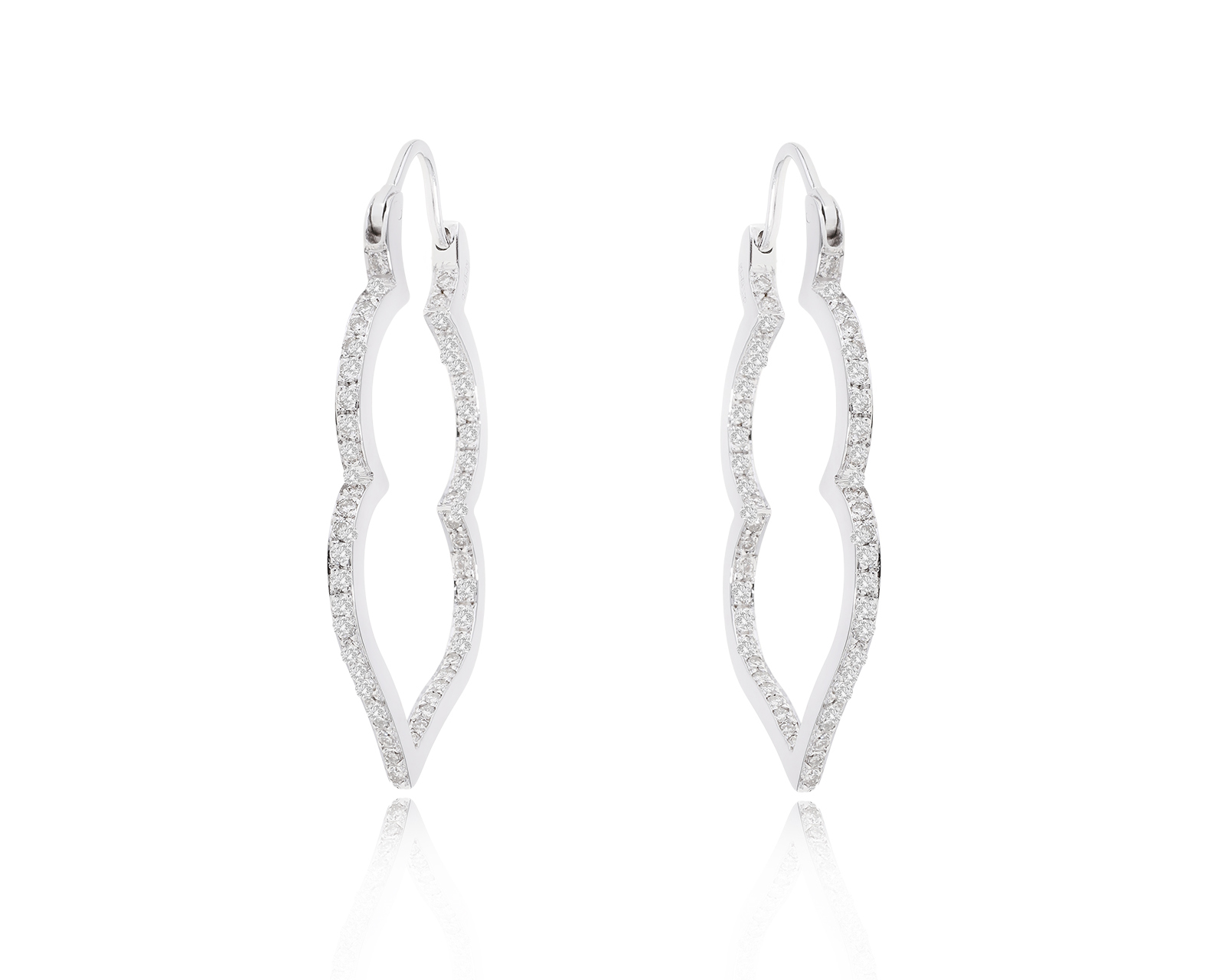 Стильные золотые серьги с бриллиантами 1.15ct