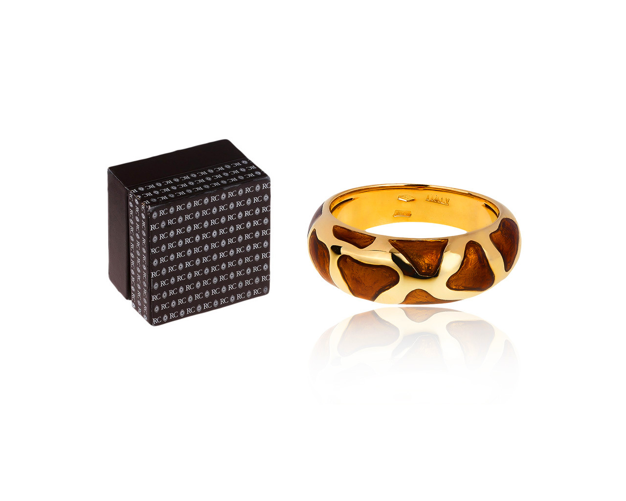 Золотое кольцо с эмалью и рубином Roberto Coin