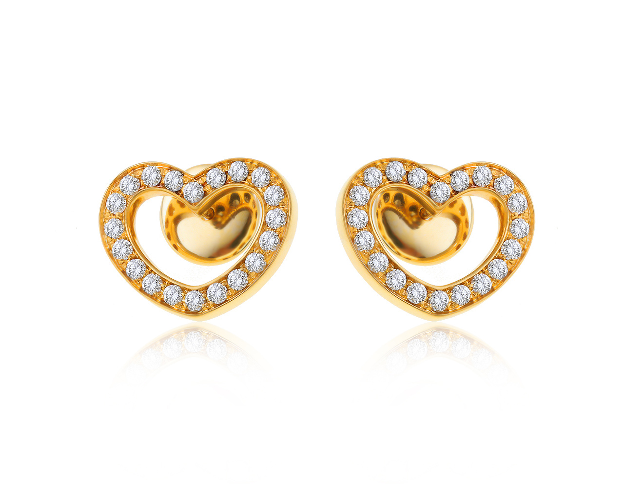 Оригинальные золотые серьги с бриллиантами 1.00ct Pasquale Bruni