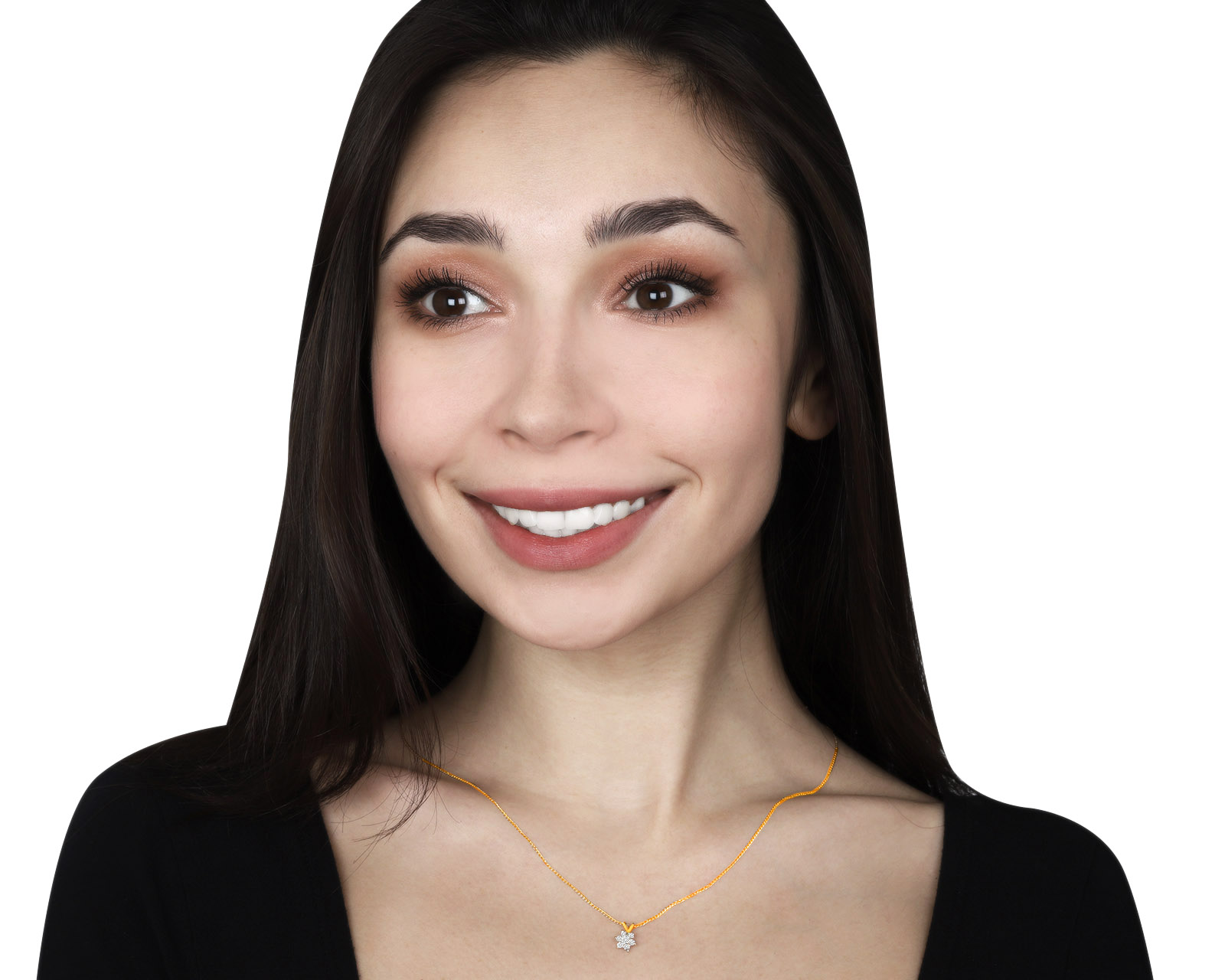 Стильный золотой кулон с бриллиантами 0.21ct