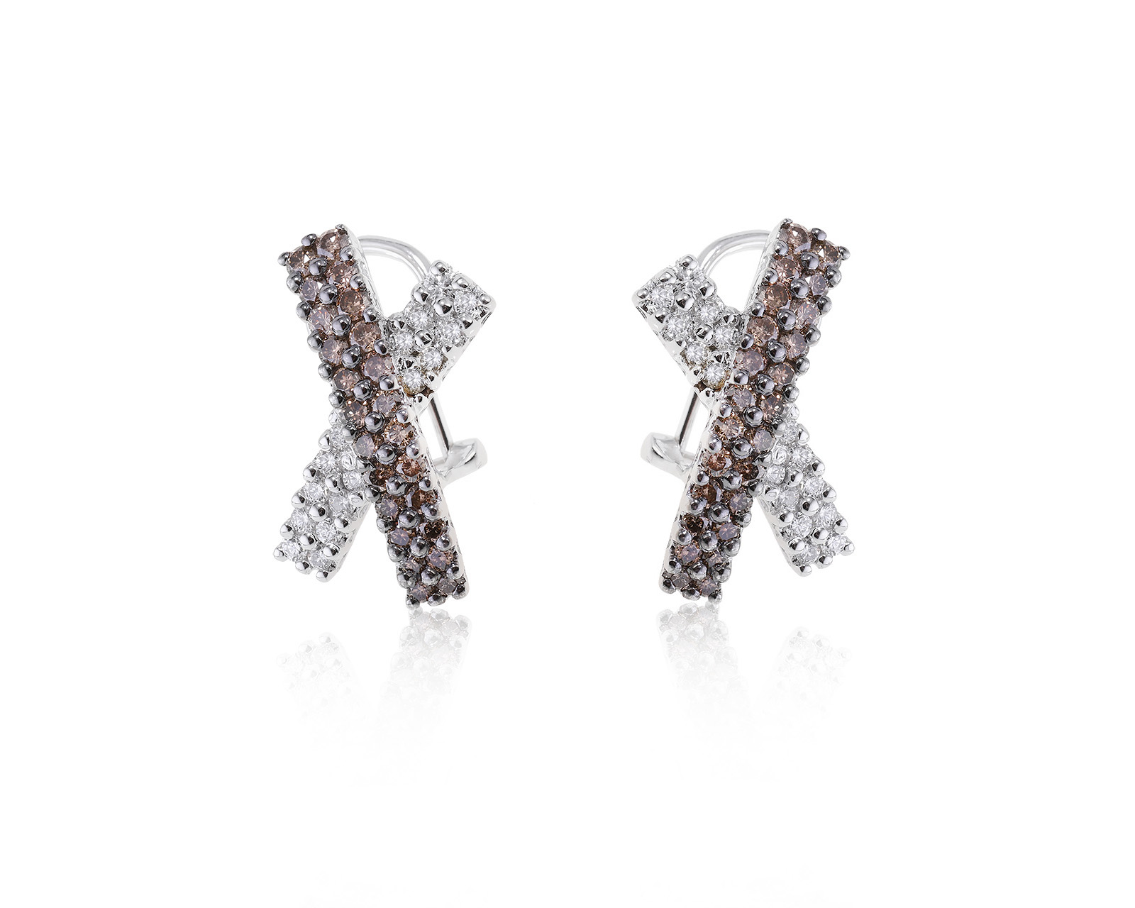 Золотые серьги с бриллиантами 1.98ct