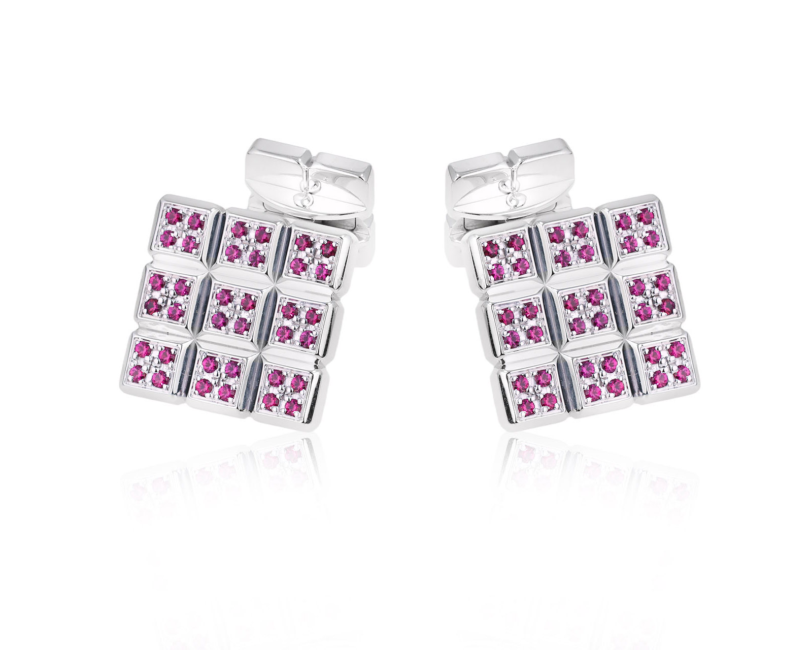 Оригинальные золотые запонки с рубинами 0.72ct Chopard Ice cube 271224/2 Оригинальные золотые запонки с рубинами 0.72ct Chopard Ice cube 271224/2