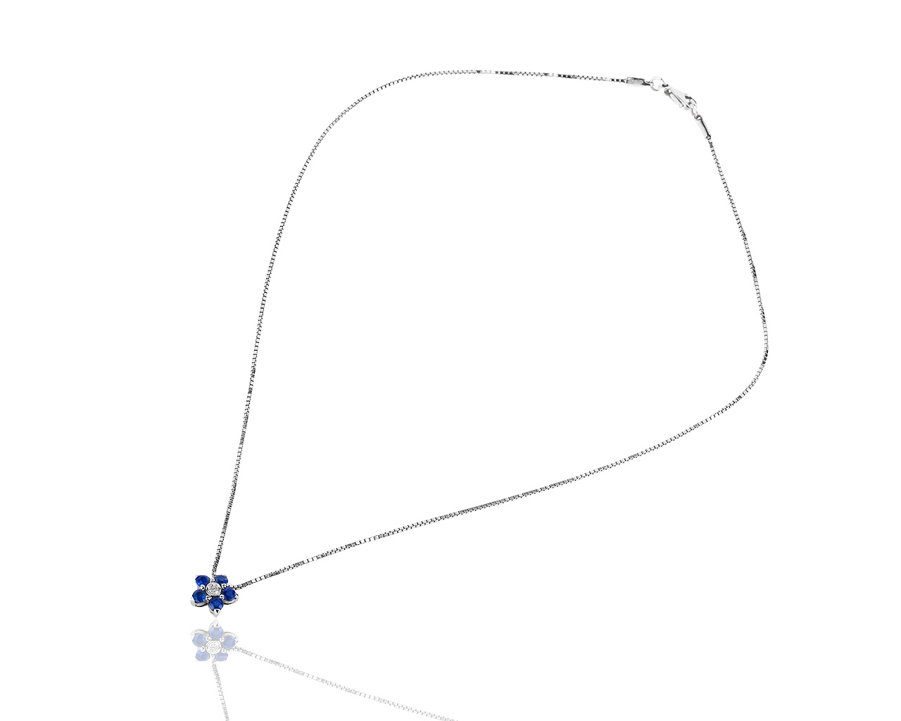 Золотый кулон с бриллиантом и сапфирами 0.57ct Leo Pizzo