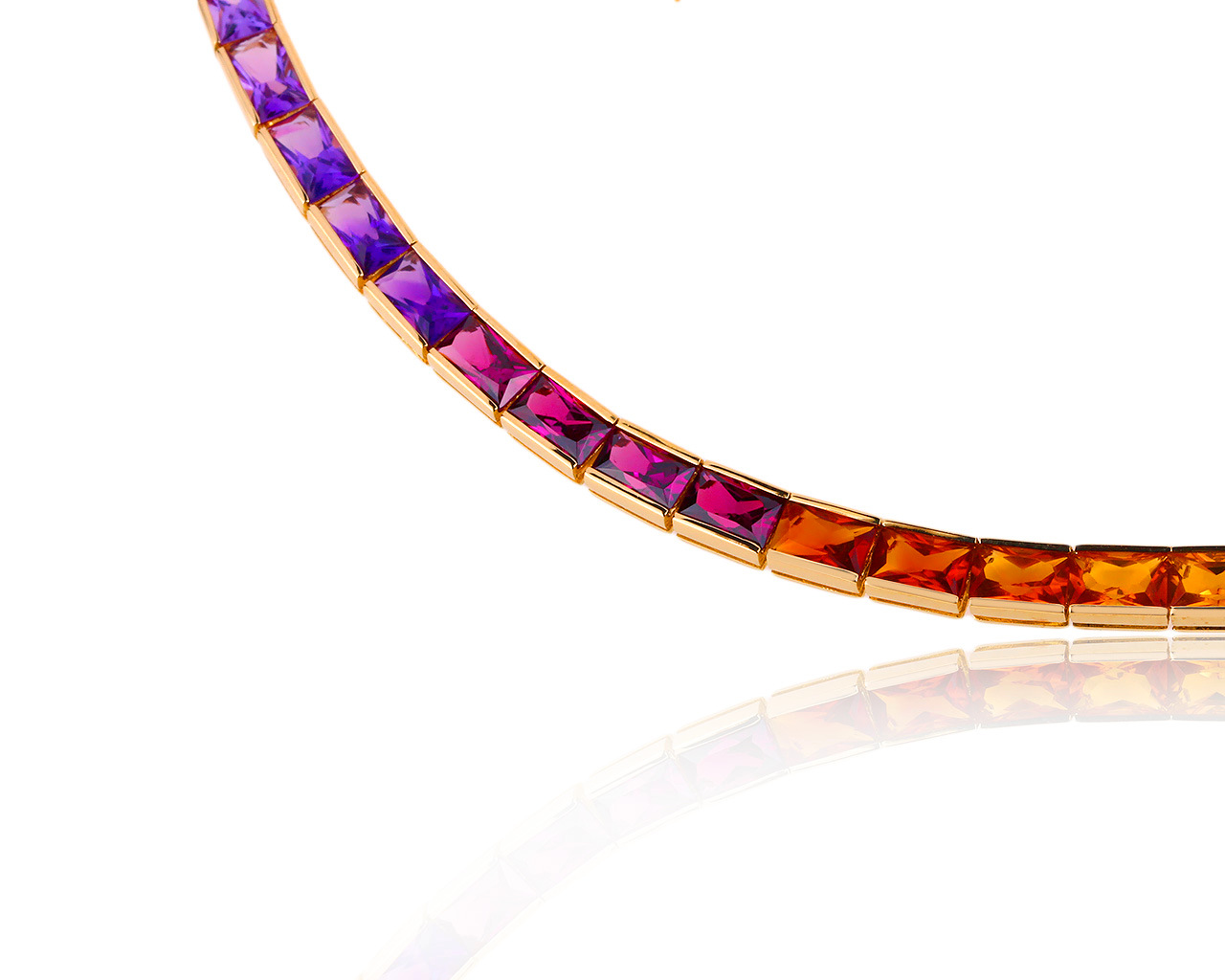Оригинальное золотое колье с цветными камнями 4.15ct H.Stern