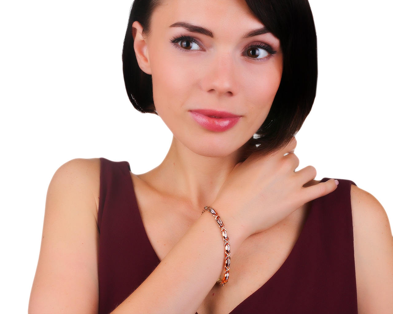 Престижный золотой браслет с бриллиантами 1.26ct