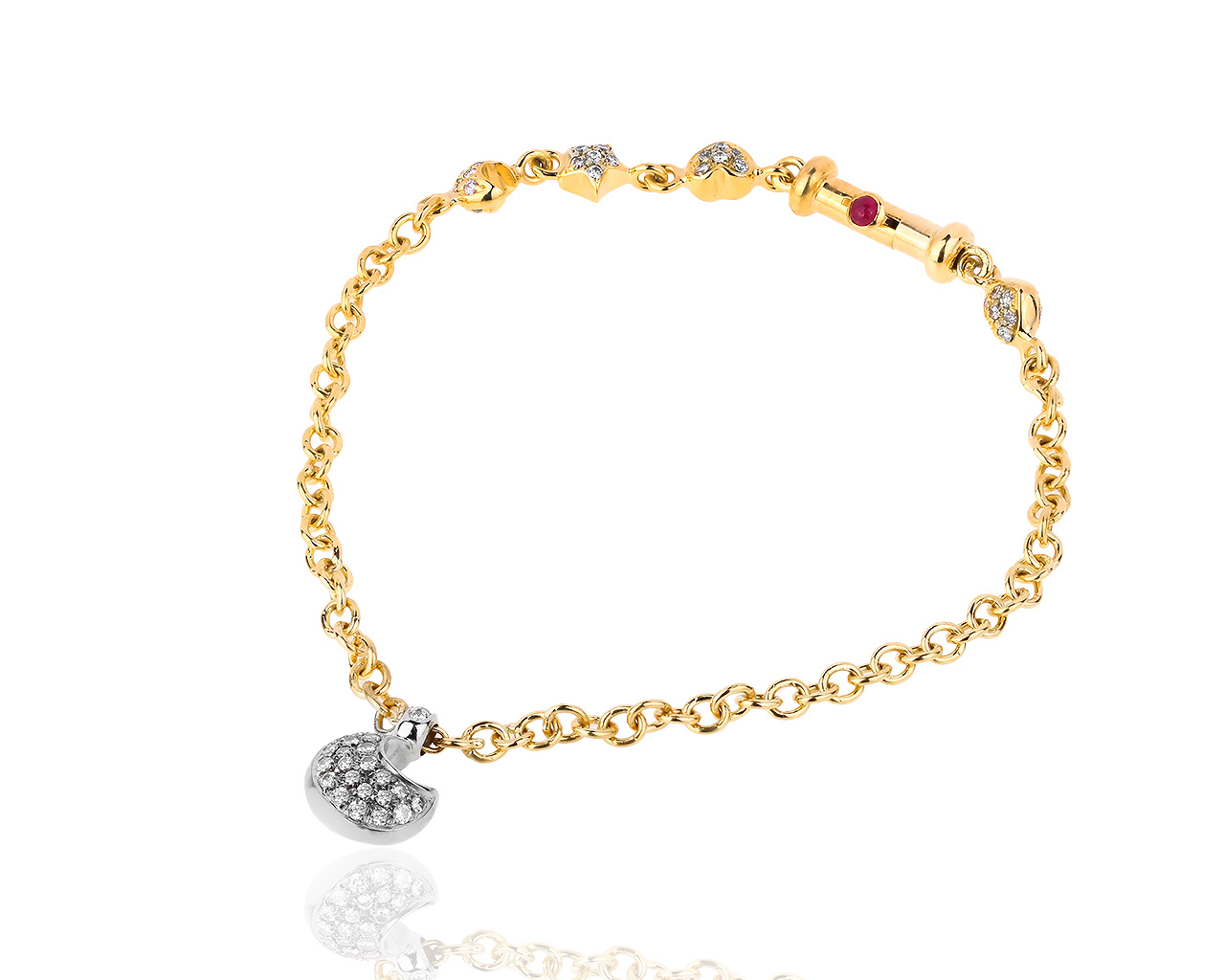 Итальянский золотой браслет с бриллиантами 0.51ct 050518/8