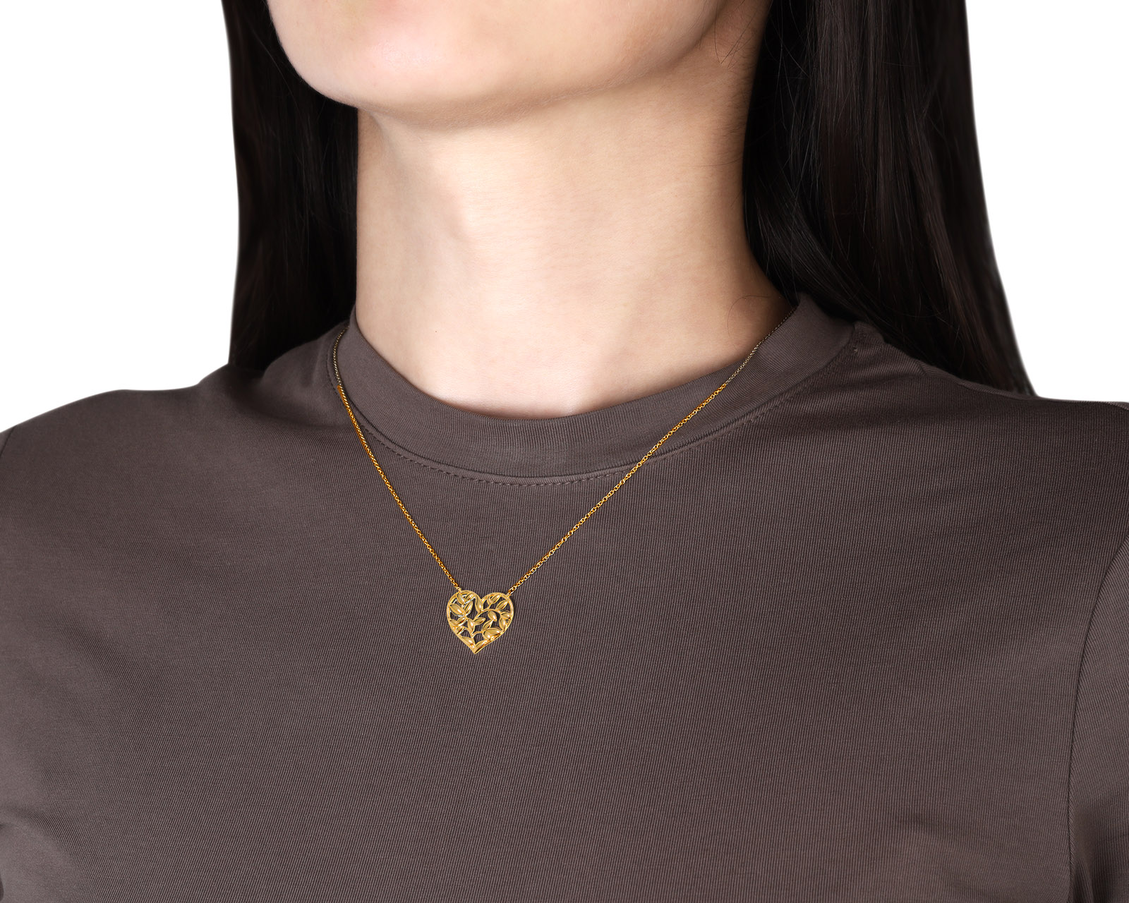 Оригинальное золотое колье Tiffany&Co Paloma Picasso Olive Leaf Heart