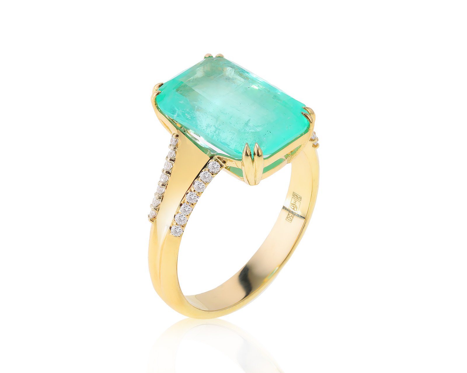Превосходное золотое кольцо с изумрудом 5.97ct 080822/20