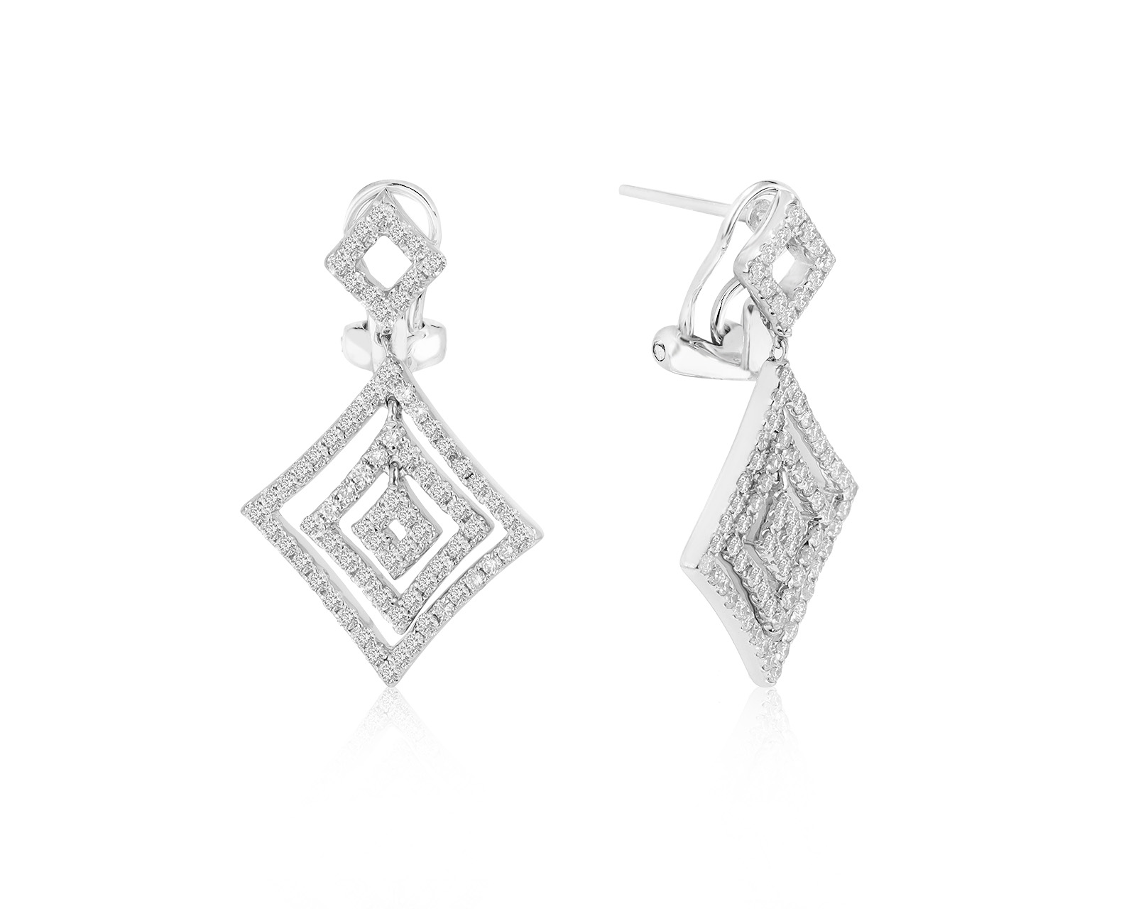 Волшебные золотые серьги с бриллиантами 0.76ct 261221/2 Волшебные золотые серьги с бриллиантами 0.76ct 261221/2