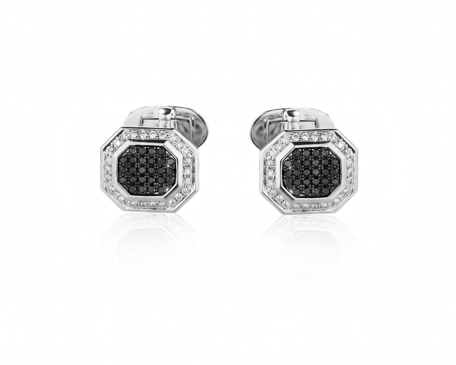 Золотые запонки с бриллиантами 0.67ct 990395/1
