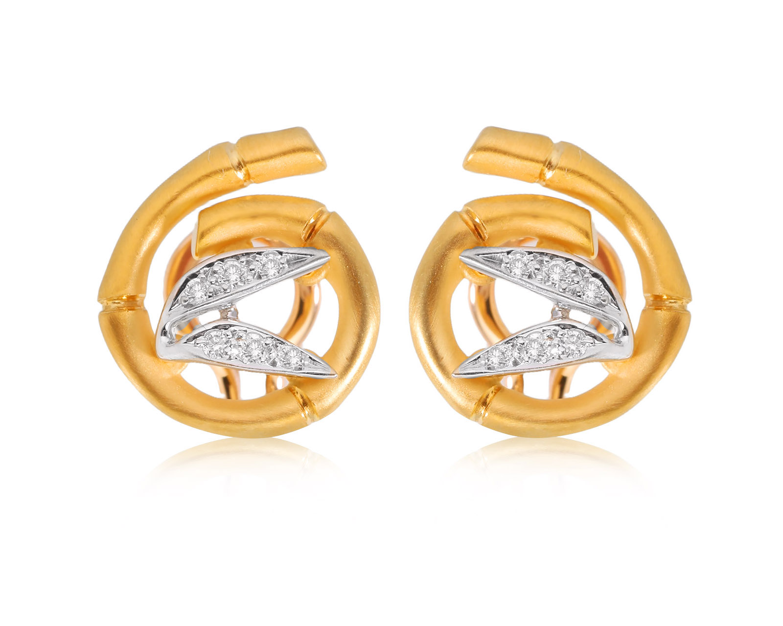 Оригинальные золотые серьги Carrera y Carrera Bambu Tao Mini 300925/8