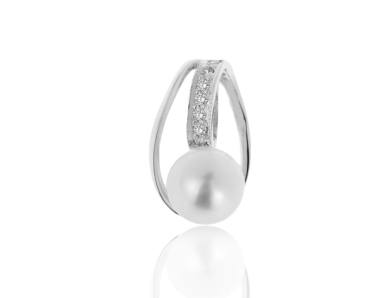 Нарядный золотой кулон с жемчугом 8.10 мм 230119/5