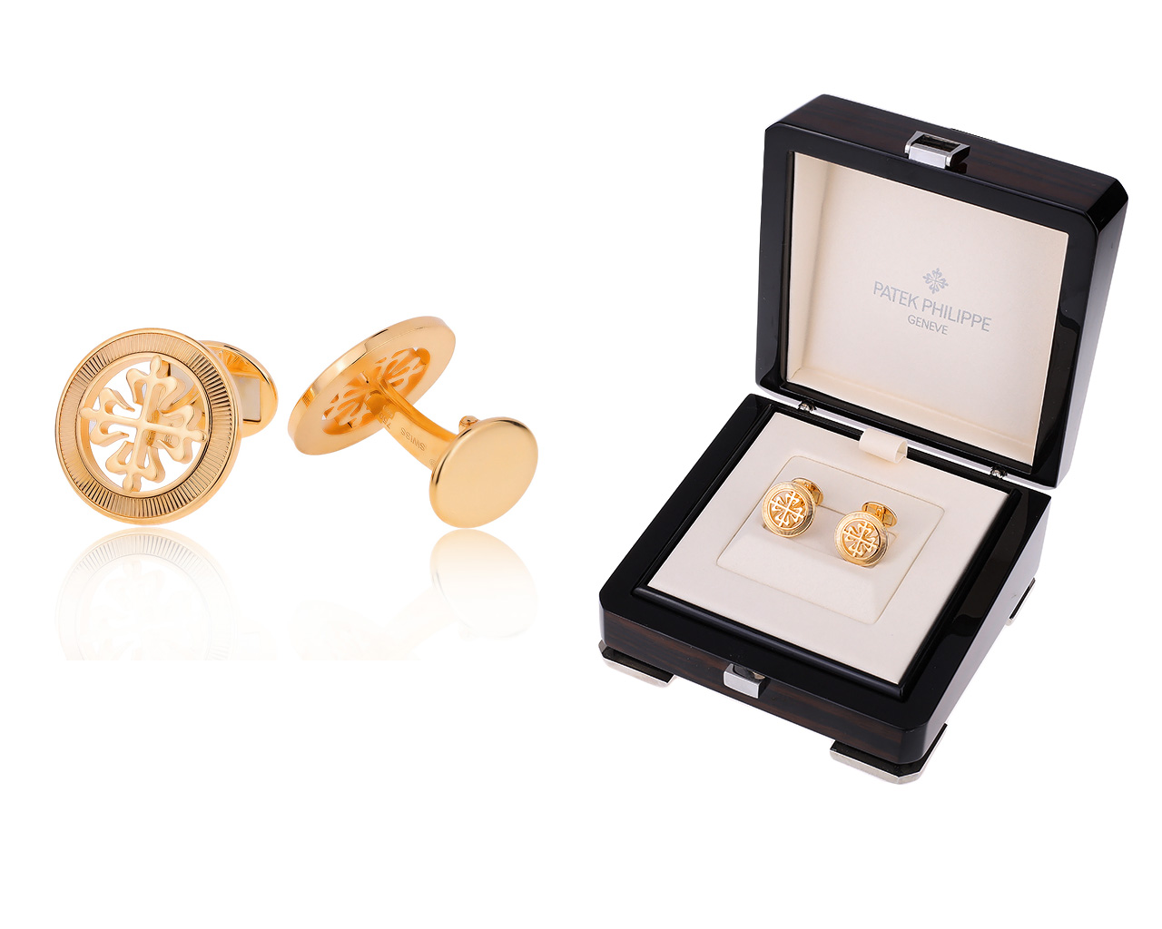 Оригинальные золотые запонки Patek Philippe Calatrava