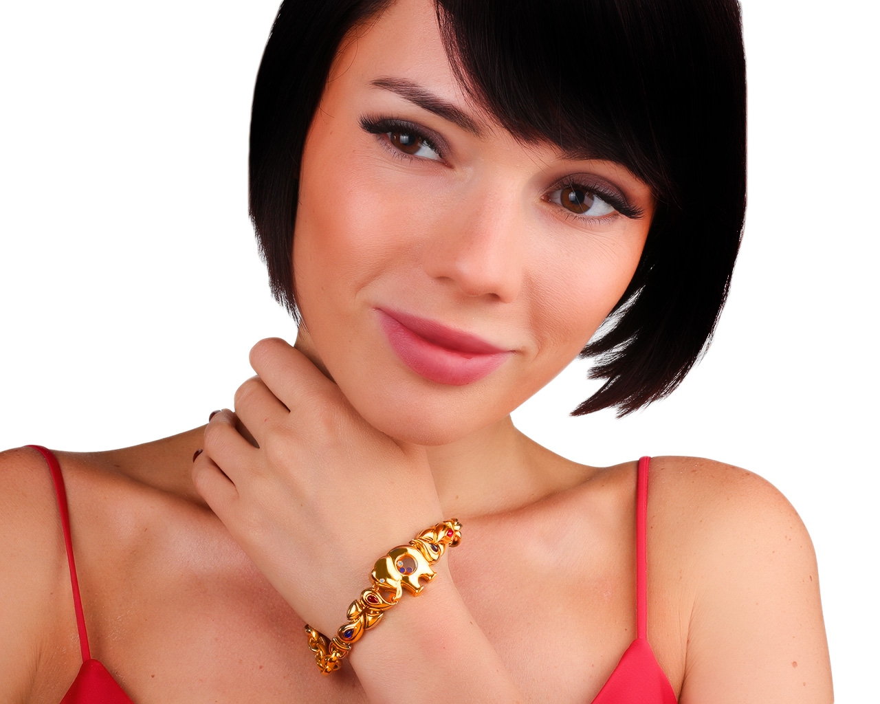 Золотой браслет с рубинами и сапфирами Chopard Casmir Elephant