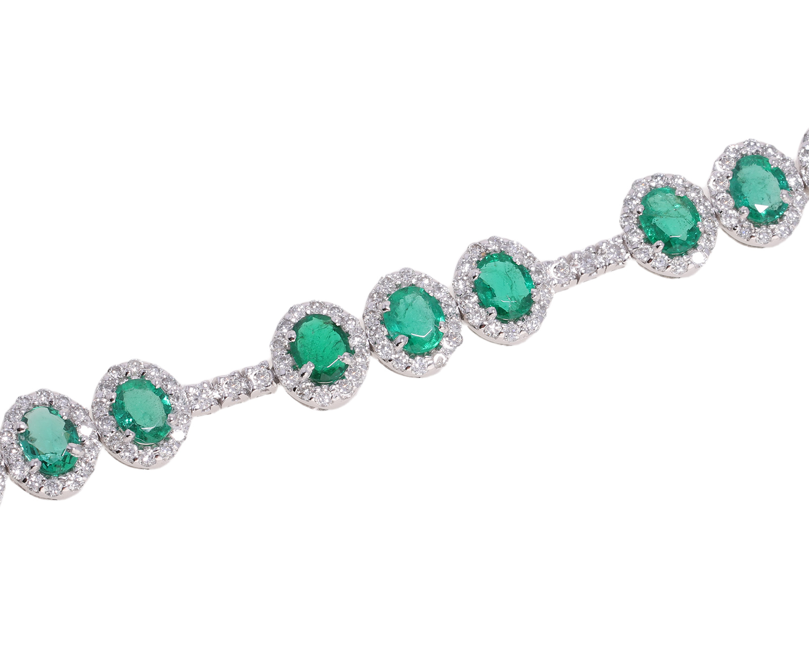 Золотой браслет с изумрудами 5.40ct и бриллиантами 2.10ct