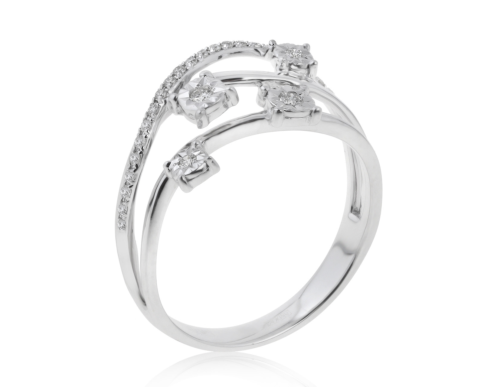 Солидное золотое кольцо с бриллиантами 0.18ct 170721/3