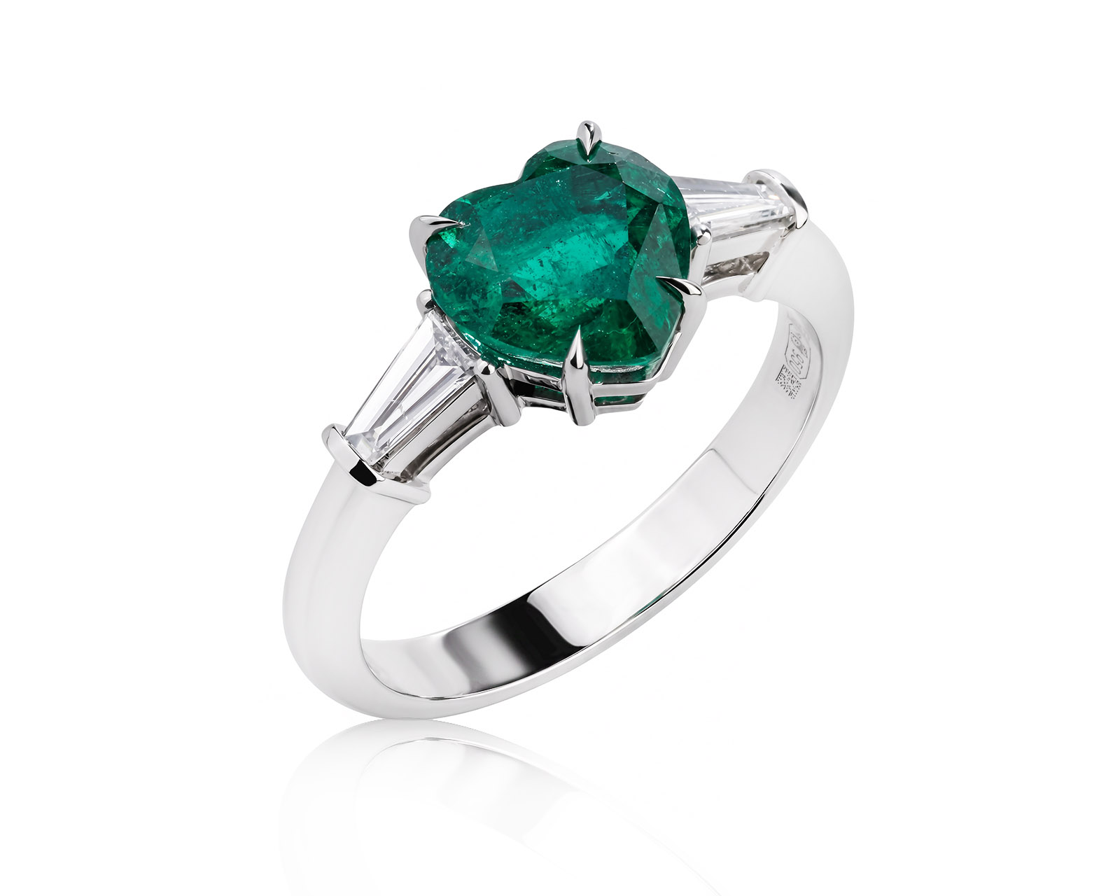 Платиновое кольцо с изумрудом Замбия 2.00ct Evgeny Matveev 310826/Б322