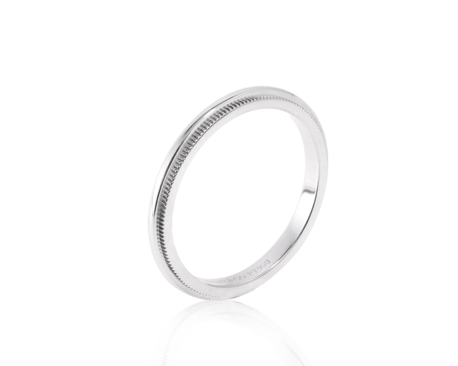 Оригинальное платиновое кольцо Tiffany&Co Milgrain 011222/2
