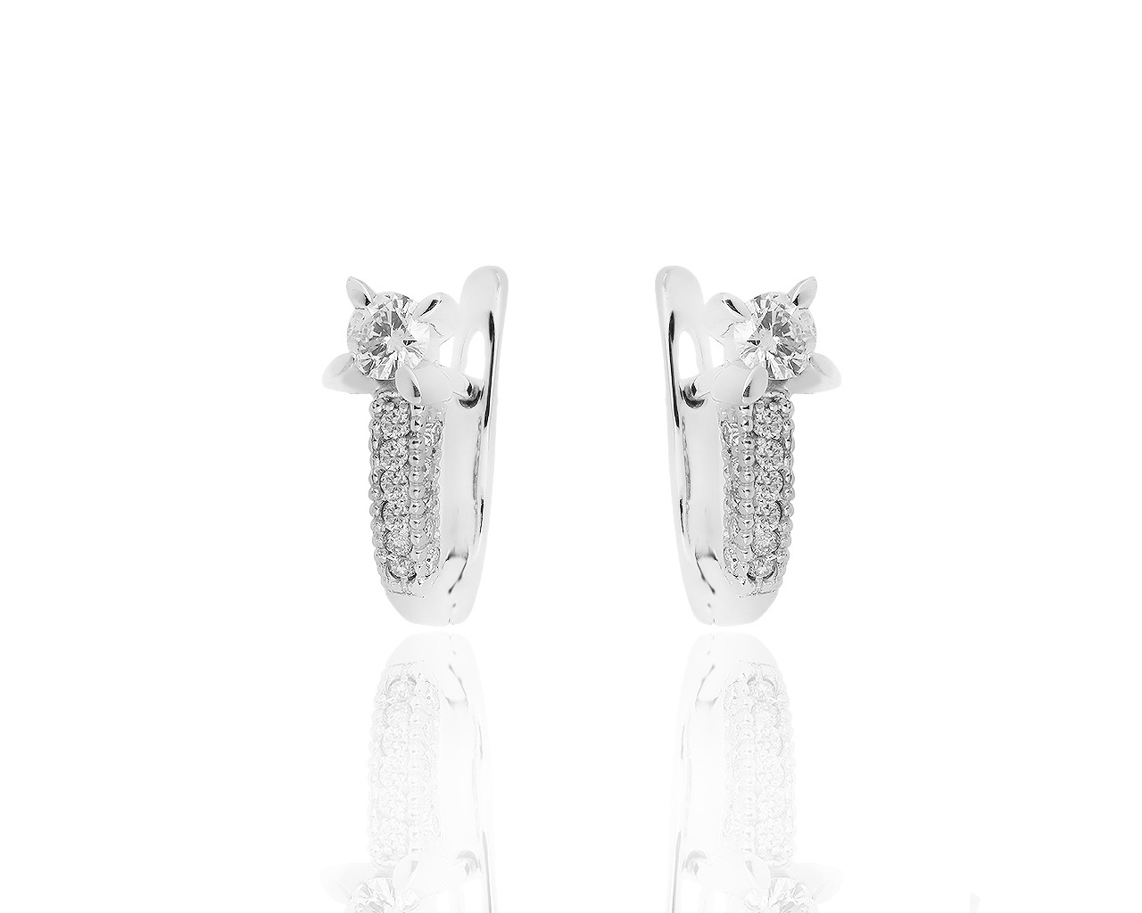 Изящные золотые серьги с бриллиантами 0.80ct 250419/24