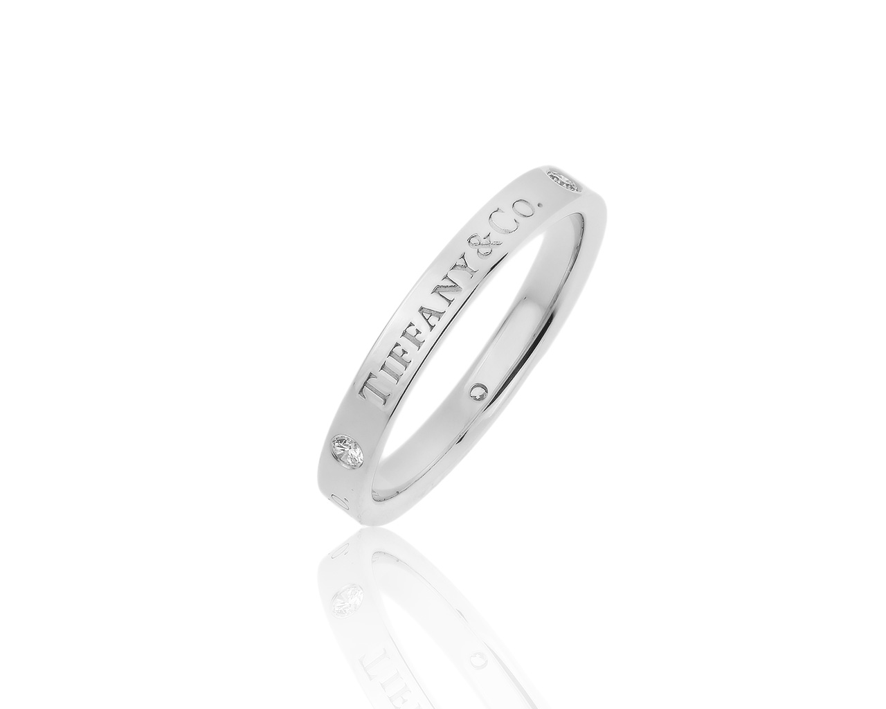 Оригинальное платиновое кольцо с бриллиантами 0.07ct Tiffany&Co 201219/8