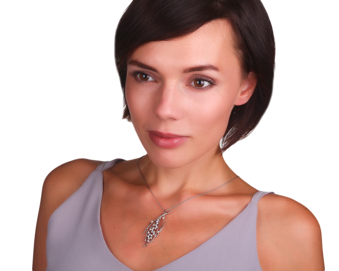 Итальянская золотая подвеска с бриллиантами 1.03ct