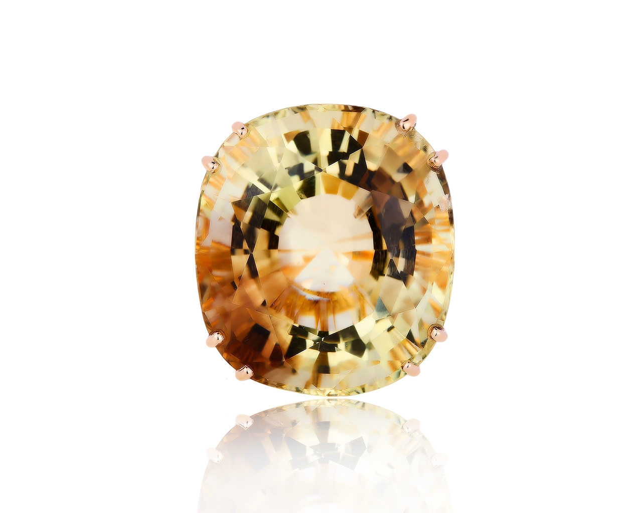 Притягательное золотое кольцо с цитрином 76.43ct