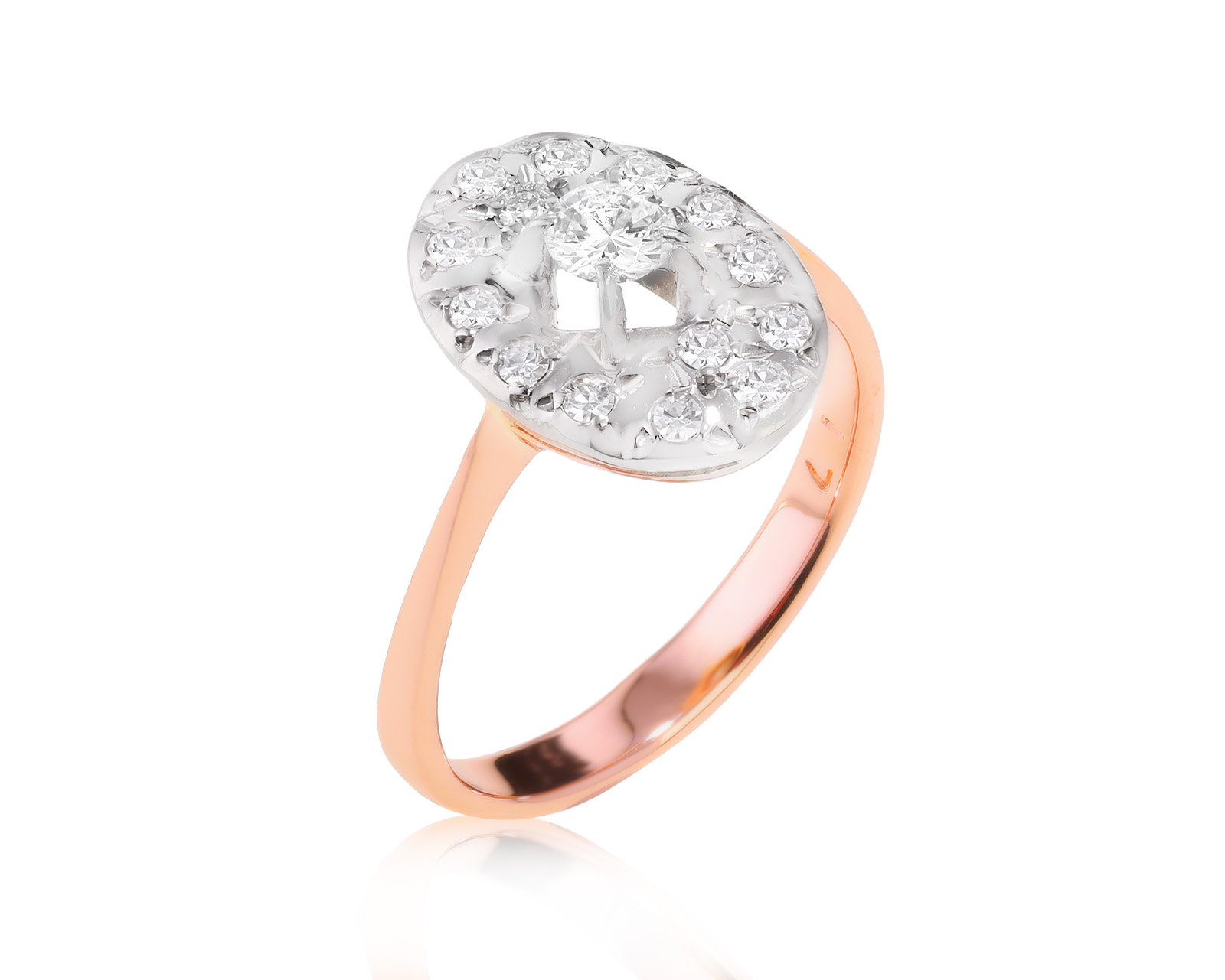 Золотое кольцо с бриллиантами 0.57ct СССР 280124/4