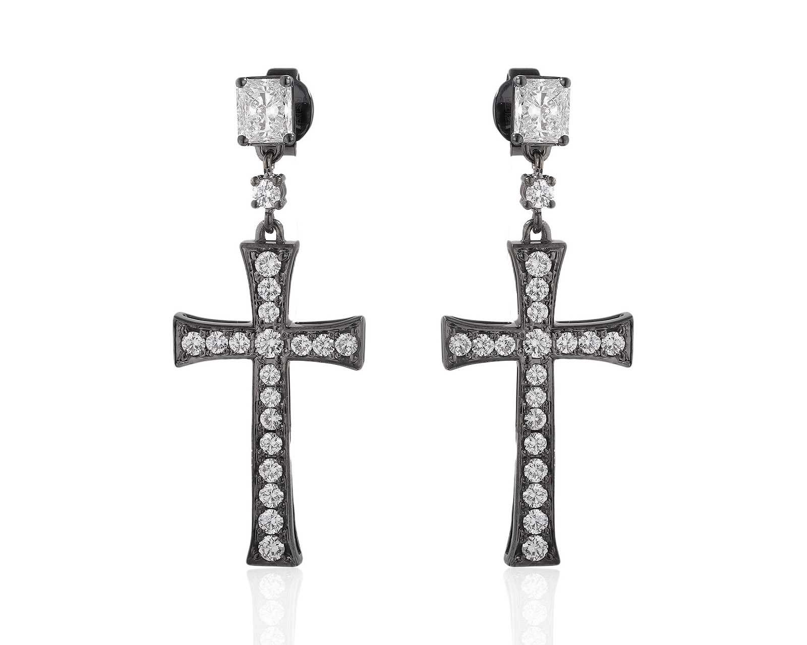 Золотые серьги с бриллиантами 2.28ct 010925/6