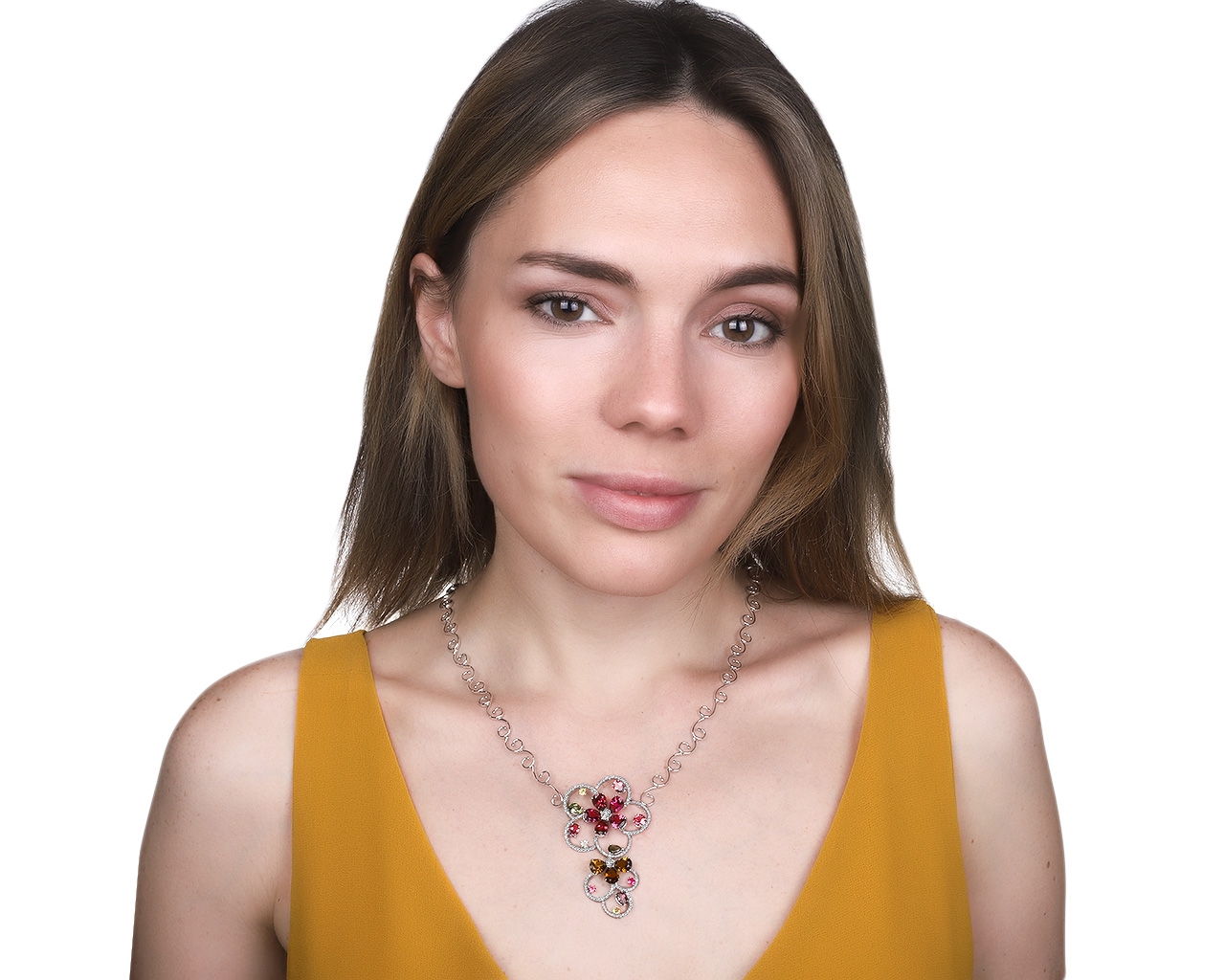 Притягательное золотое колье с турмалинами 11.27ct