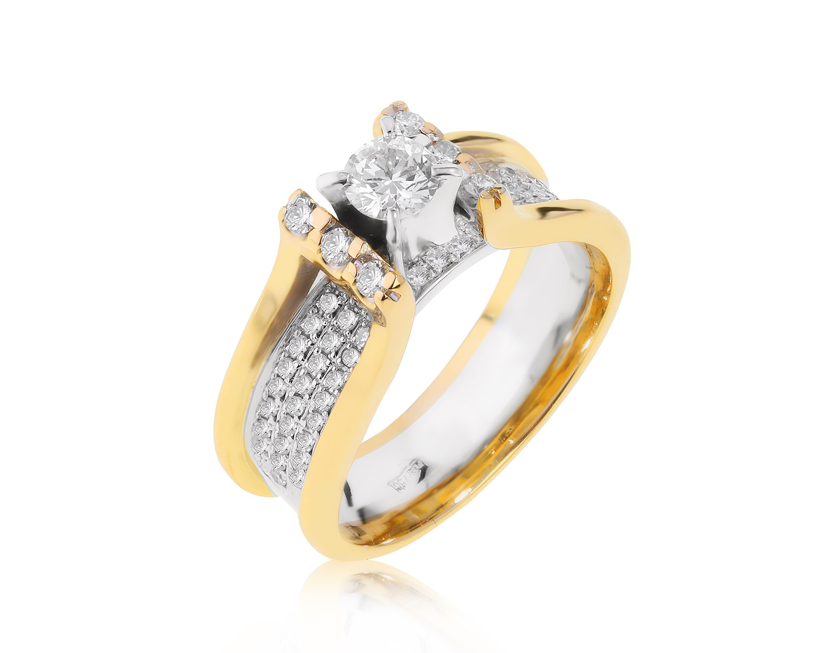 Волшебное золотое кольцо с бриллиантами 0.68ct СССР