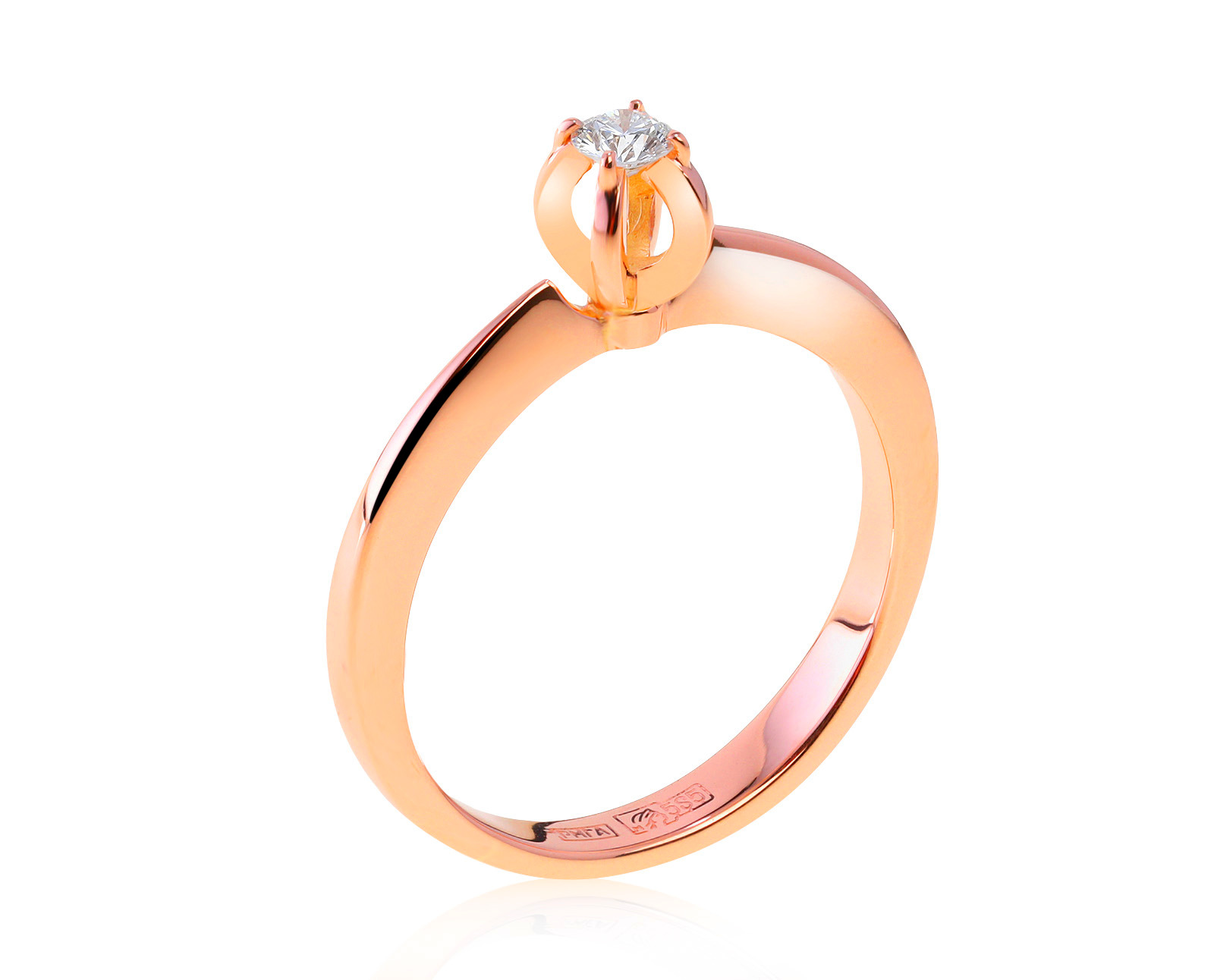 Красивое золотое кольцо с бриллиантом 0.11ct 040921/2 Красивое золотое кольцо с бриллиантом 0.11ct 040921/2